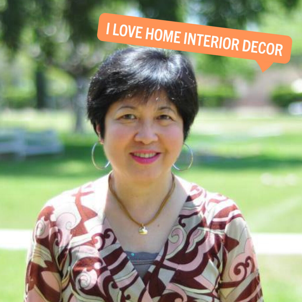 Portrait of Cecile Afable with a colorful tag displaying their fun fact "Love home interior decor"